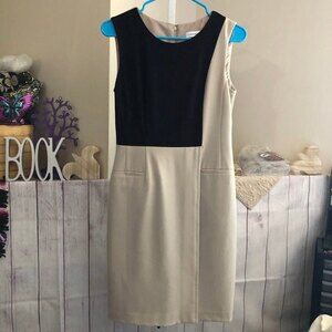 Calvin Klein sz 2 Black & Tan Sleeveless Dress